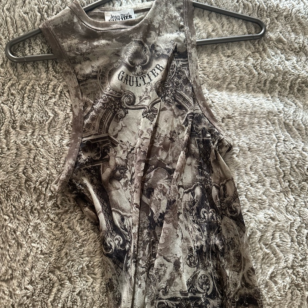 Jean Paul Gaultier Monochrome Graphic Sleeveless Top